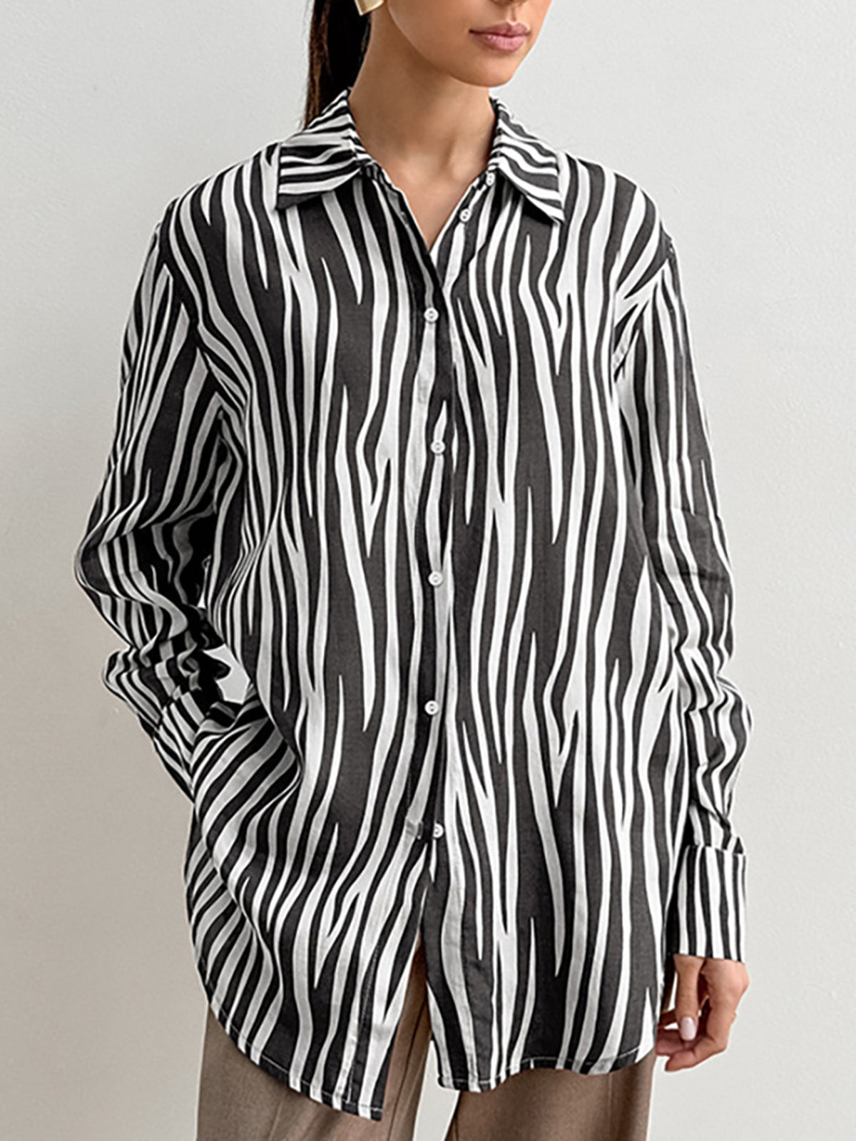 Zebra Desenli Polo Tişört