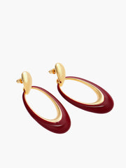 Oil Drop Oval Hoop Earrings