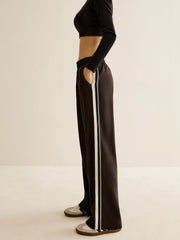 Contrast Striped Elastic Waist Pants