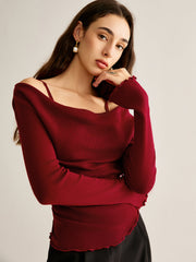 2 in 1 Wool-Blend Slim Knit Top