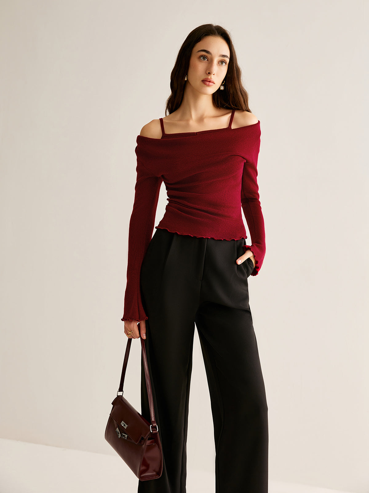 2 in 1 Wool-Blend Slim Knit Top