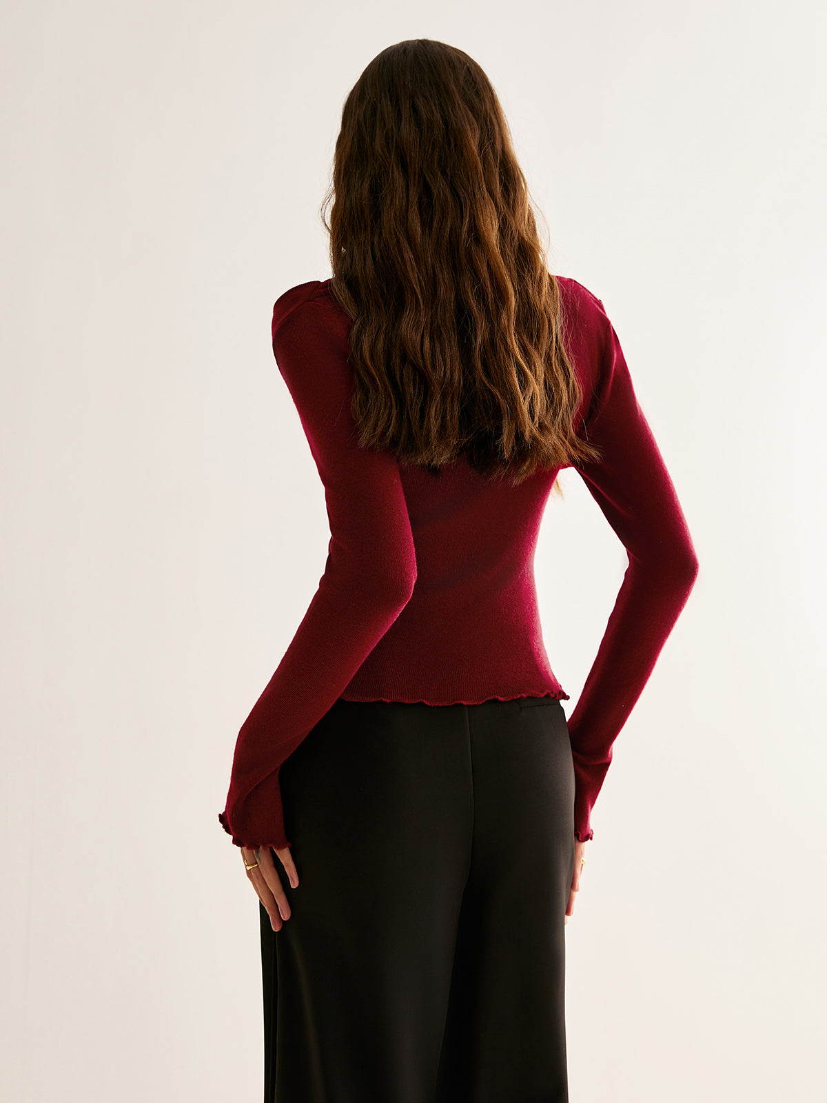 2 in 1 Wool-Blend Slim Knit Top