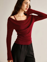 2 in 1 Wool-Blend Slim Knit Top