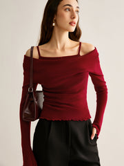 2 in 1 Wool-Blend Slim Knit Top