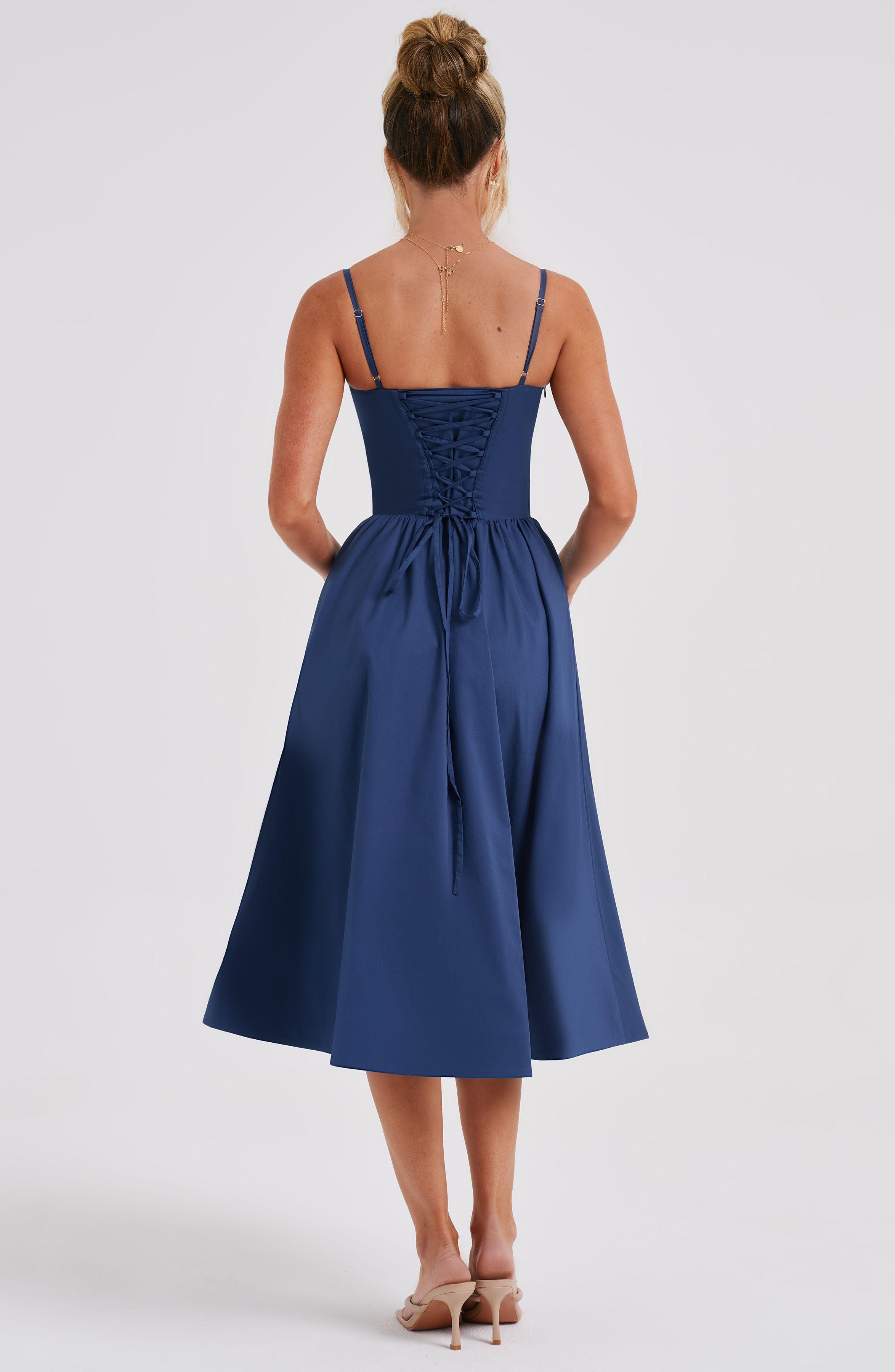 Daisey Midi Elbise - Lacivert