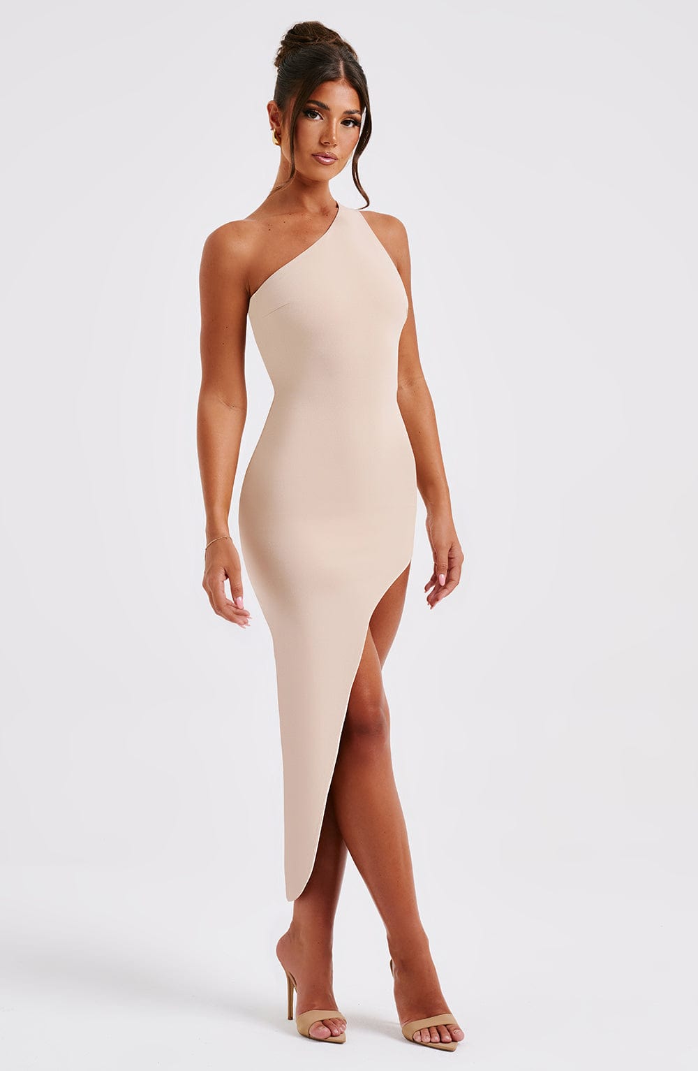 Saffira Midi Elbise - Nude